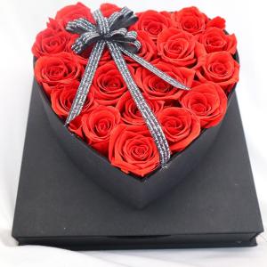 China Heart Shaped Fresh Preserved Rose Gift Box For Wedding Decoration wholesale