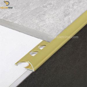 China 12mmx2.5meters Aluminium Tile Edging Strip Matt Gold External wholesale