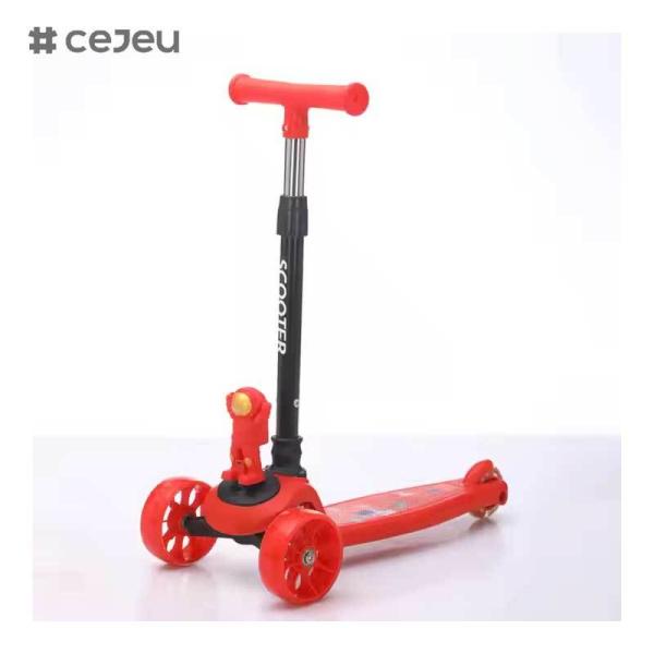 CJ-YLKB-808 2025 Hot Selling Little Astronaut Electric Scooter for Kids Three PU Wheel Light and Music Springy and Cheap Dancing Product