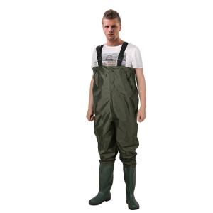 China 62*32*52CM Carton Size Waterproof Nylon PVC Coated Chest High Fishing Waders with Boots wholesale