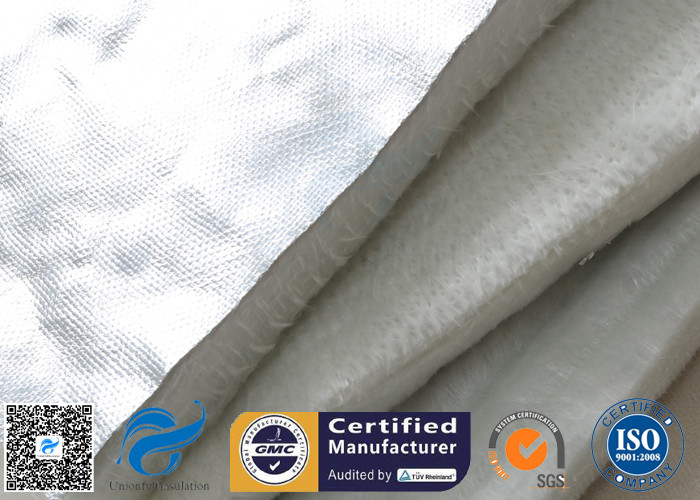 Aluminium Foil Fiberglass Needle Mat E Glass 25MM White 800℃ Heat Insulation