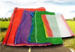 China 45*75cm HDPE DrawstringTubular Knitted Mesh Bag Packaging wholesale