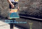 ladies fashion pvc handbag, PVC Women Bags Tote Beach Handbags, PVC Women