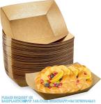 Kraft Paper Recyclable Eco-Friendly Food Serving Boats Take Out Food Trays Party