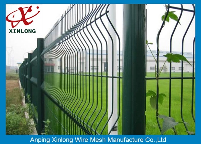 200*55mm Green Pvc Coated Welded Wire Mesh Fence Panel High Anti - Corrosion