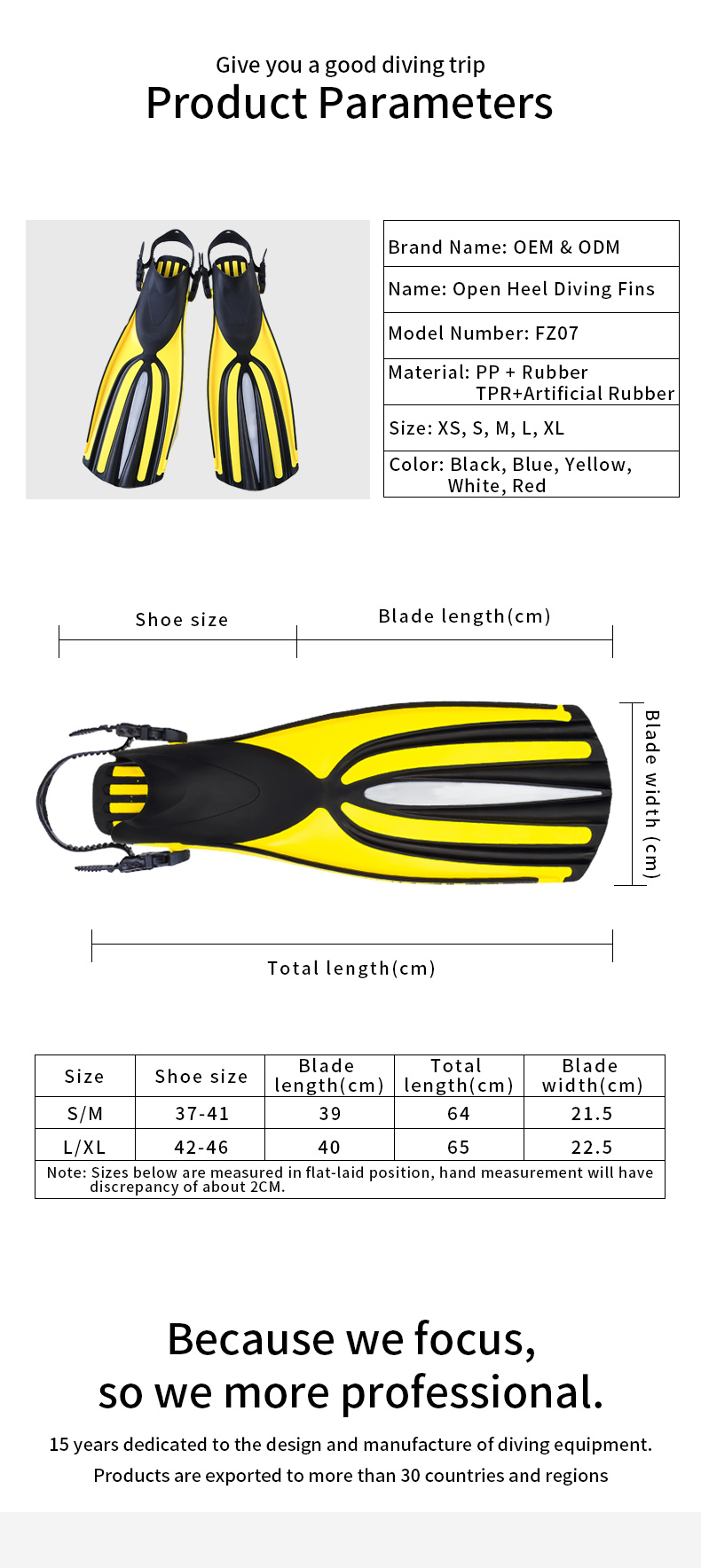 Commercial Long Black Jet Scuba Diving Fins Freediving Spearfishing Customized