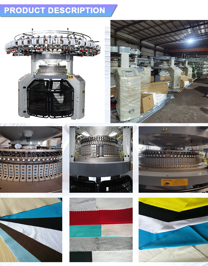 High Speed Double Jersey Circular Textile Machine 5.5KW Flat Knitting Style