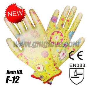 China Flowery Printed PU Gloves wholesale