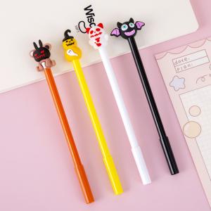 China Creative Halloween Theme Gel Pen 0.5mm Cartoon Pumpkin Bat Ghost Gift Gel Pen wholesale