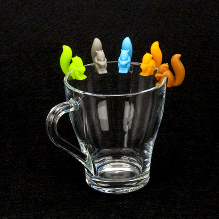 hot sale silicone cute suction rubber wine glass colorful identifying cup marker