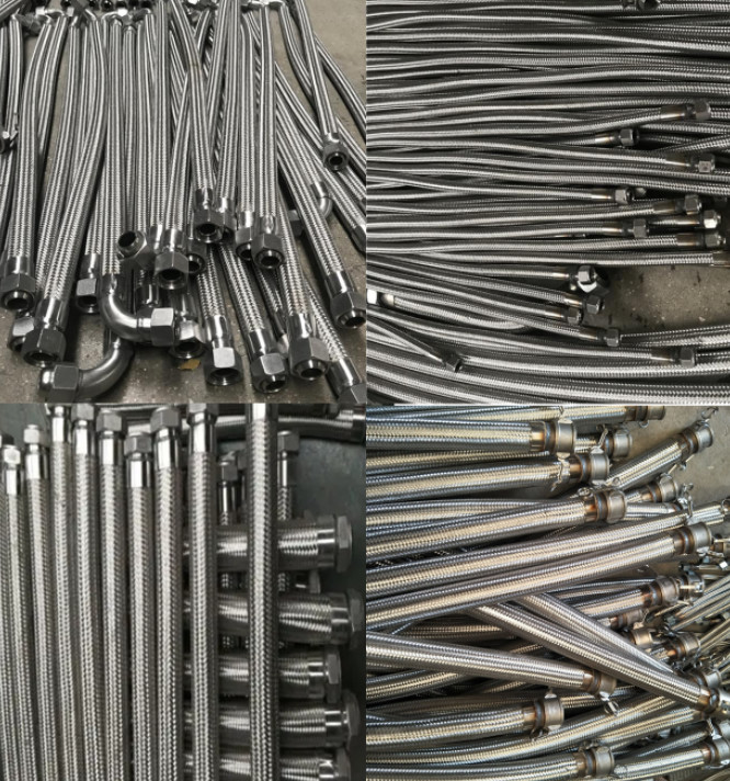 DN50 Threaded Flexible Metal Braided Hose 316 Hose Type Stainless Steel Fittings