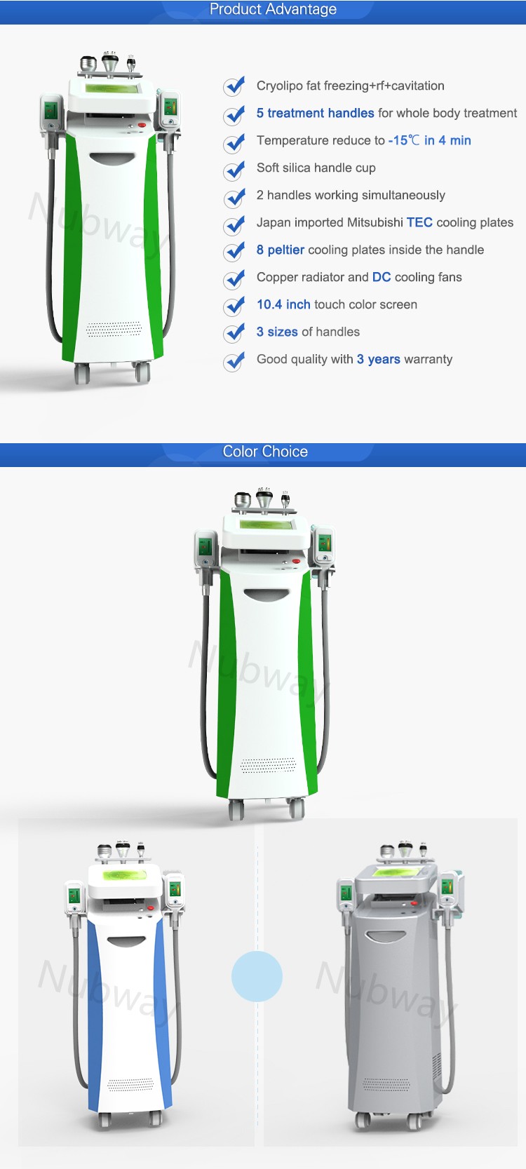 Cryo+ vacuum+ RF + Cavitation multifunctional machine for body slimming and weight loss, skin rejuvenation