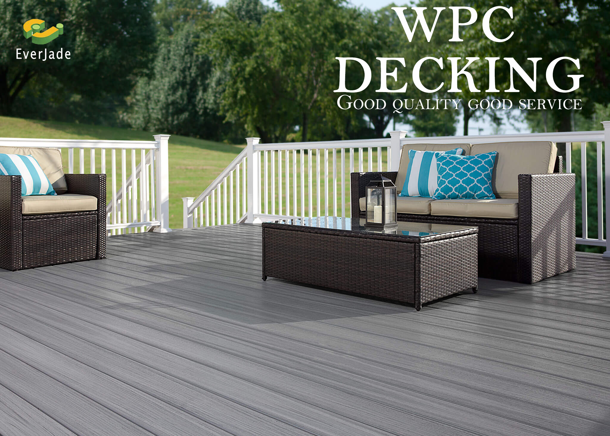1.3%-1.4% Density Shanghai Loading Port 3D Deep Embossed Composite WPC Decking Boards