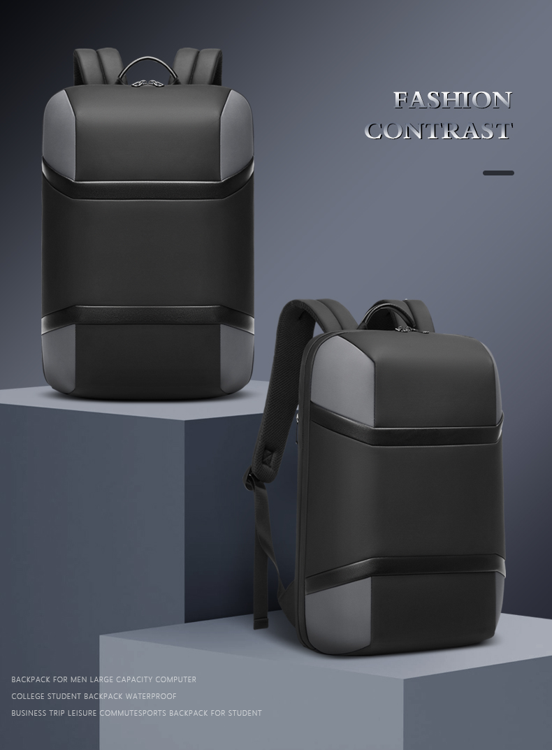 Zipper Closure Waterproof Business Backpack Dual Space Storage