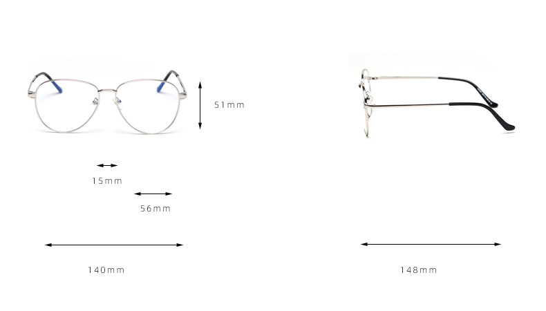 Oversized Rectangle Metal Anti Blue Ray Computer Glasses Outdoor Optical Frame
