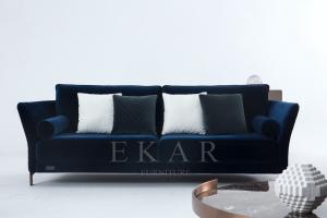 China Modern Home Furniture Metal Frame L Shaped Corner Velvet Sectional Sofa wholesale