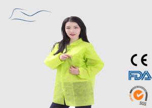 China Medical Disposable Visitor Coats Non Woven Long Sleeve Without Pockets wholesale