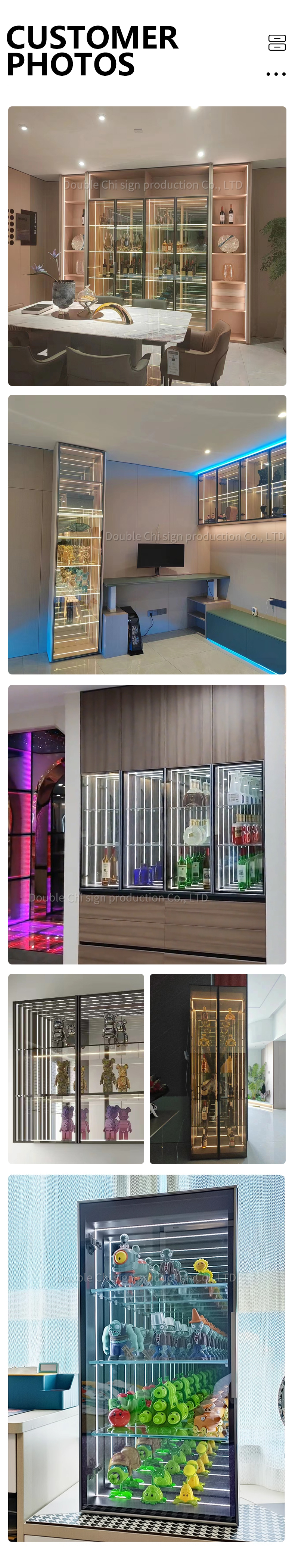 Customized High Brightness LED Light Display Case for Magic Mirror Glass Cake Hat Watch