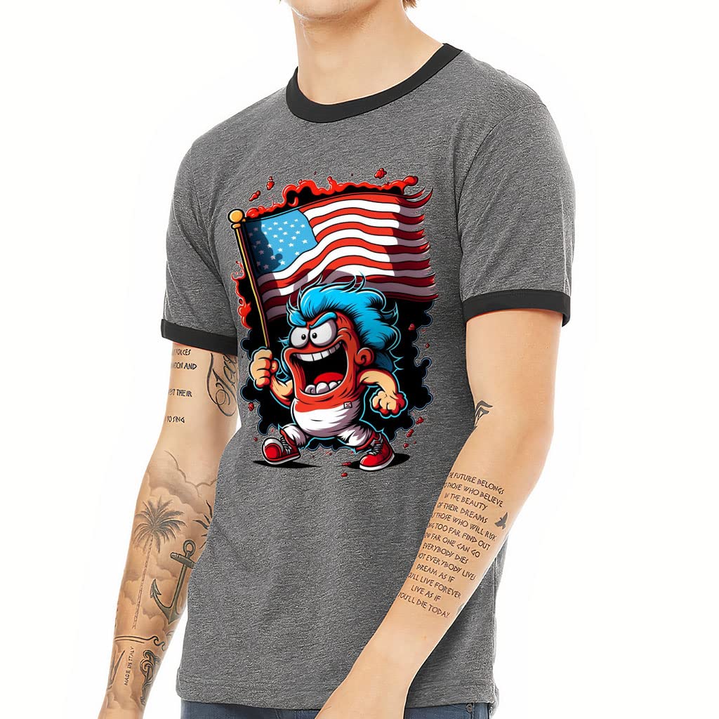 Fast Shipping Custom Ringer T Shirt with Heavy Ribbing Neckline and 100% Cotton Fabric