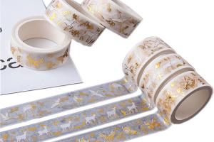 China Oil Proof CMYK Foil Washi Tape For Lipstick Packaging wholesale