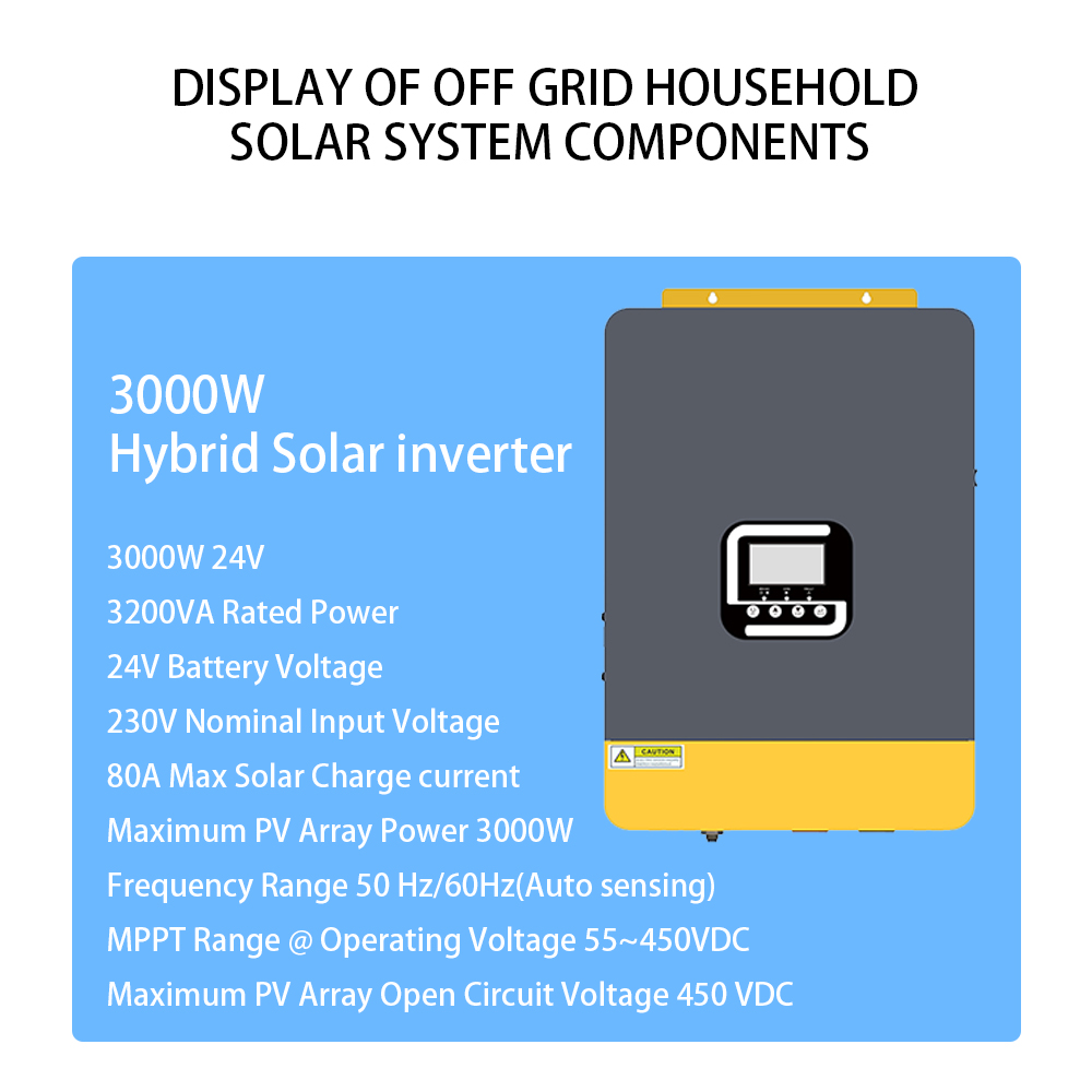 Complete 100-240V Adjustable Voltage 3KW Off Grid Solar System With MPPT Controller