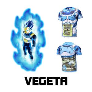 China Cosplay Vegeta Cartoon T Shirt / Casual Anime Game Men Workout Tops wholesale