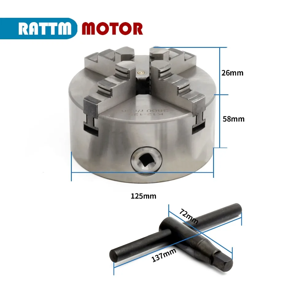 4 Jaws Manual Self Centering Lathe Chuck K12-125mm