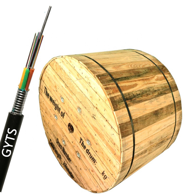 12 24 48 core outdoor stranded Loose Tube steel armoured GYTS direct bury/duct/aerial fiber optic cable