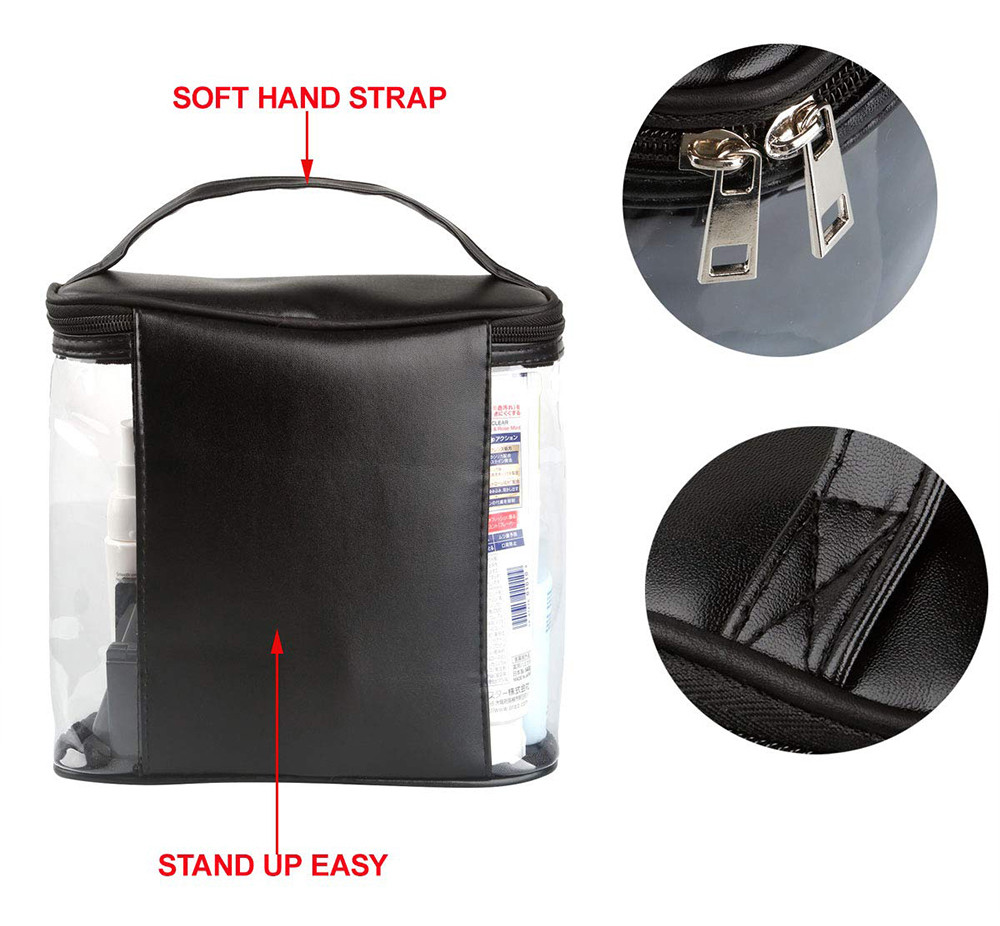 Water Resistant Portable PVC Transparent Toiletry Bag For Travel