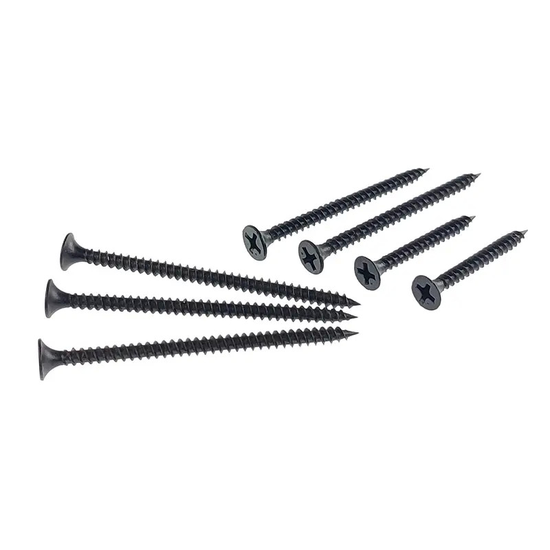 Carbon Steel Drywall Screw Fine & Coarse Thread Black Flat Round Head Drywall Screws