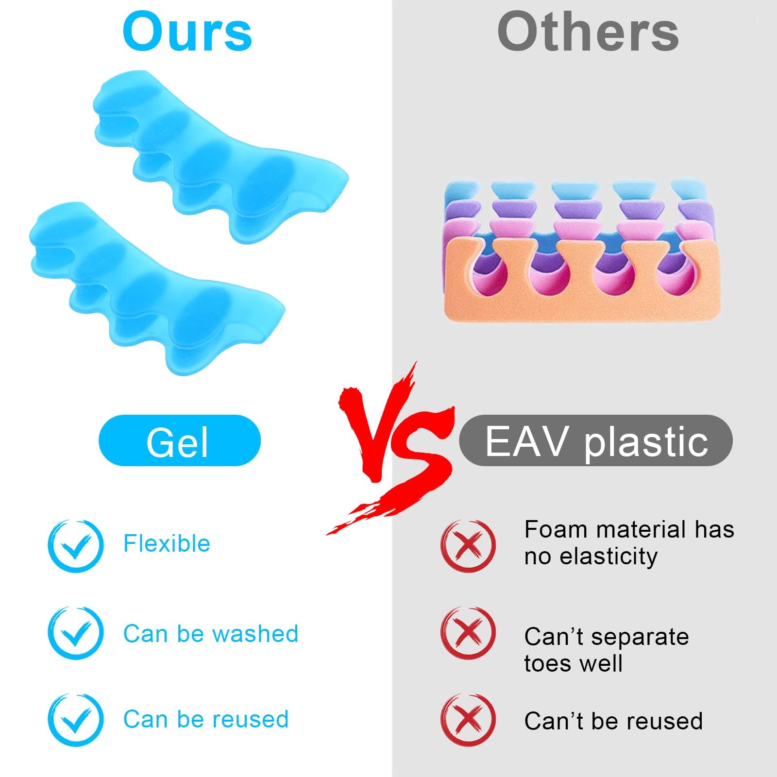 Silicone Toe Spacers For Correct Toe , Silicone Toe Separators For Bunions