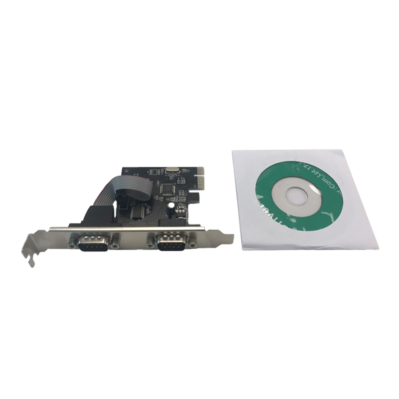 The PCIe to dual RS232 DB9 port Serial card with chip AX99100b