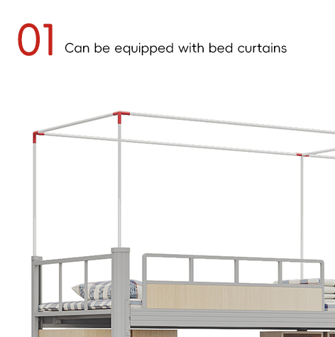 Support customization Beautiful and practical, double student apartment bed with curtain frame
