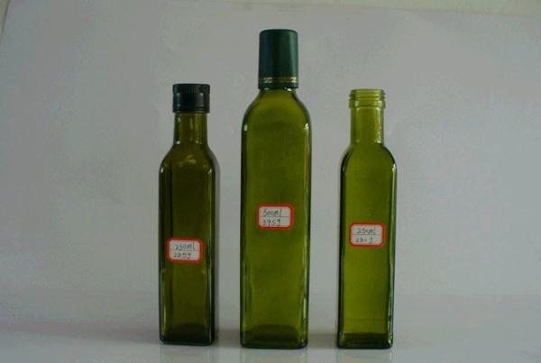 olive oil glass bottles, 250/500/750/1000ml, Dorica(round) and Marasca(square)