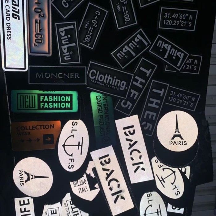 OEM ODM Reflective 3D Heat Transfer Patches Rubber Heat Transfer Labels For Garments