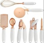 Copper Coated 7 PC Stainless Steel Kitchen Gadget Set Utensils