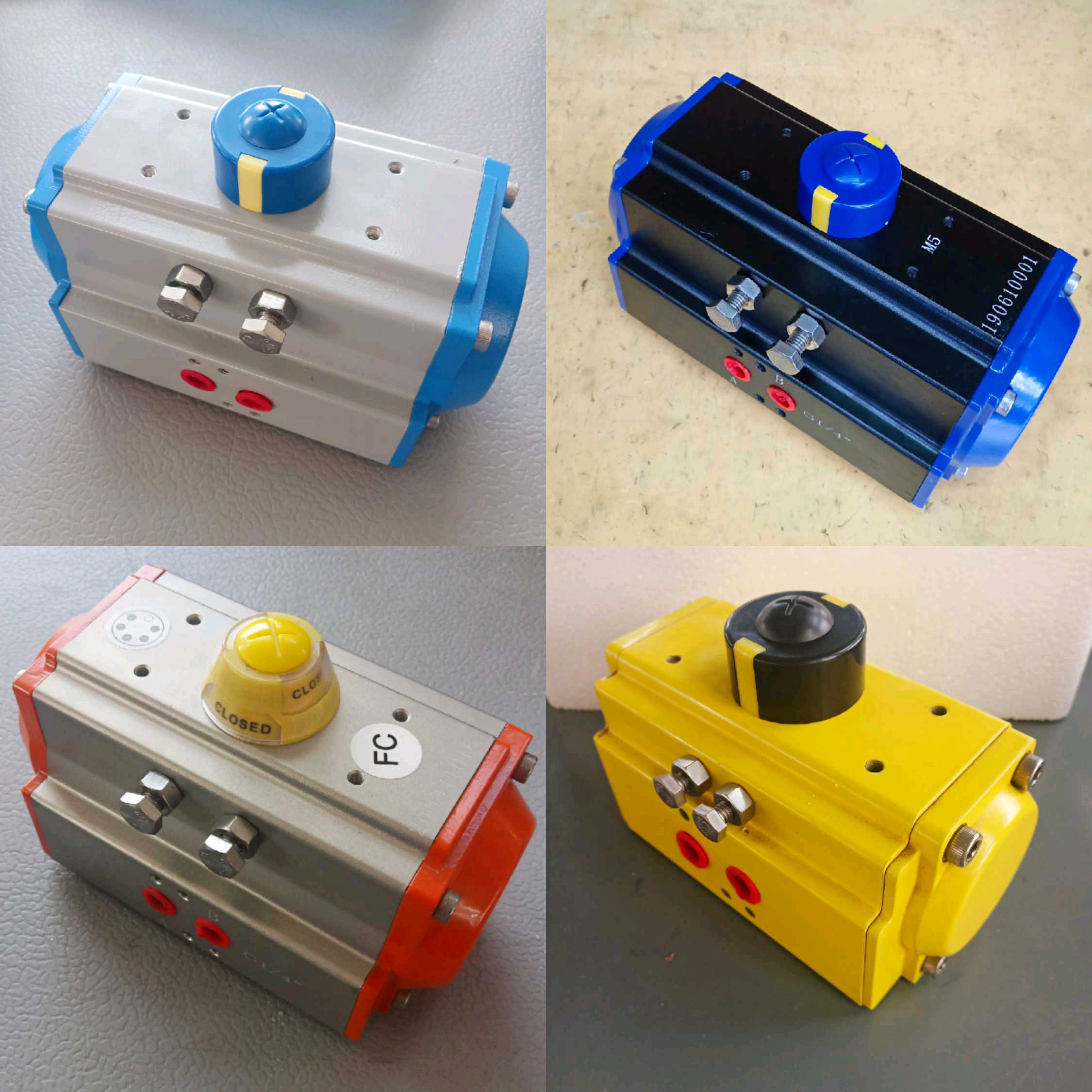Aluminum Alloy Spring Return Double Acting Air Torque Rack and Pinion Quarter Turn Pneumatic Rotary Actuator