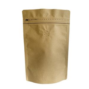 China ODM Moistureproof Kraft Paper Food Pouches Bag With Valve Packaging wholesale