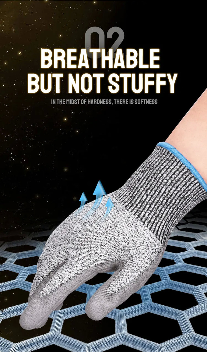 Wear Resistant Road Safety Products Polyester Nitrile Coated Glove
