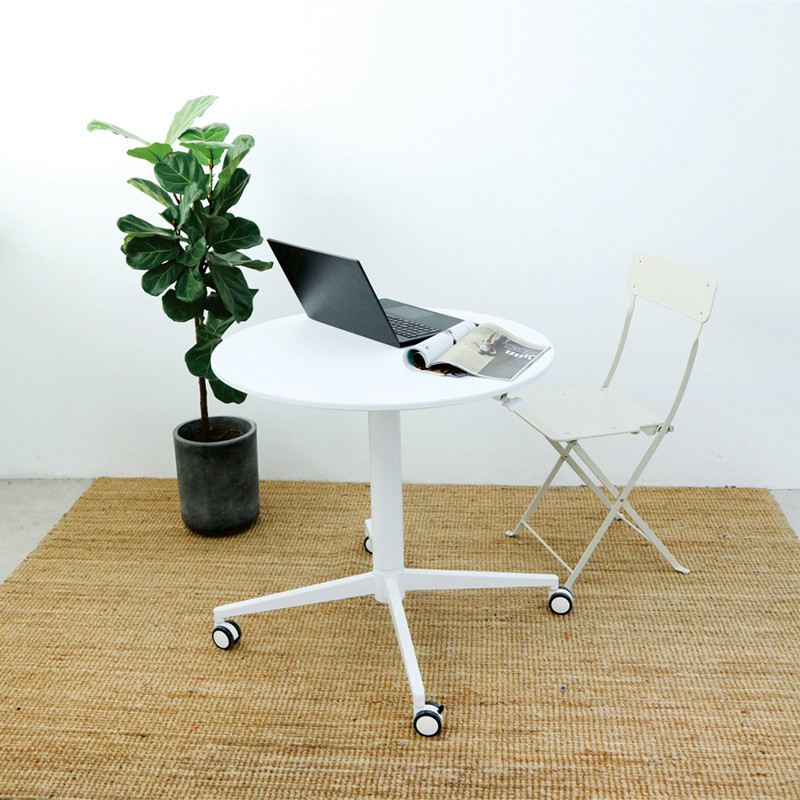 Cast Aluminium One Leg Height Adjustable Computer Desk