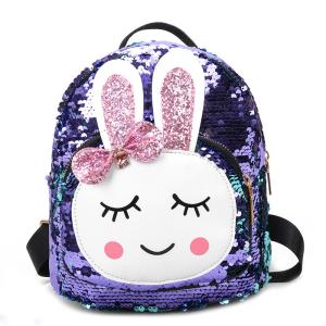 China Mini Sequin School Backpack Rabbit Ears Reversible Glitter Bling Lightweight wholesale