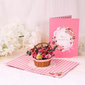 China Flower Gift 3d Christmas Cards , Recyclable 3d Pop Up Cards wholesale