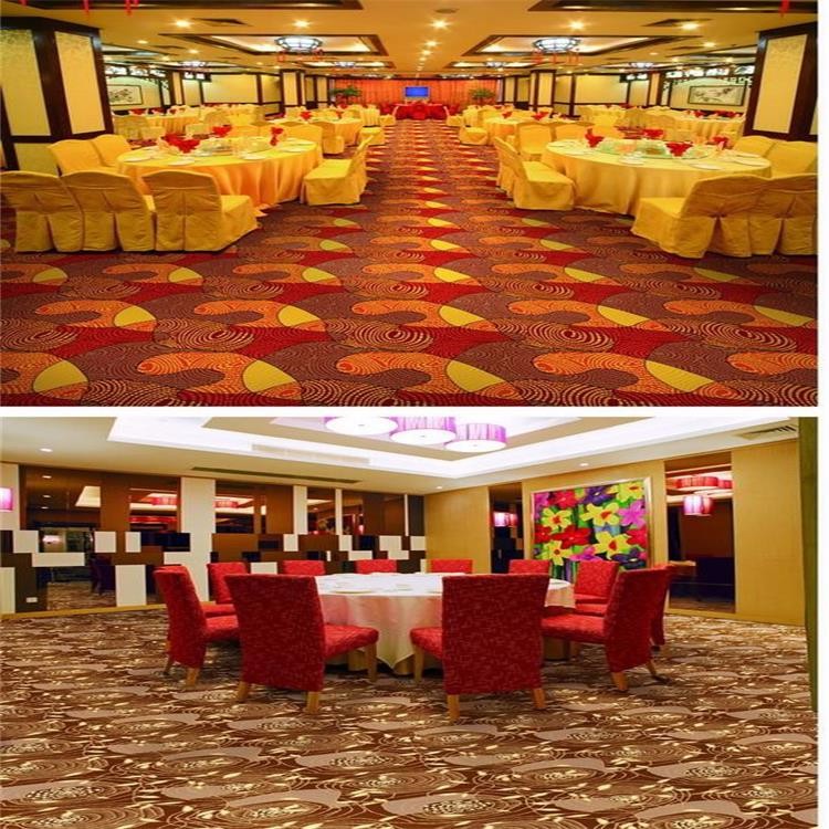 Custom cut pile printed red nylon carpet for banquet hall