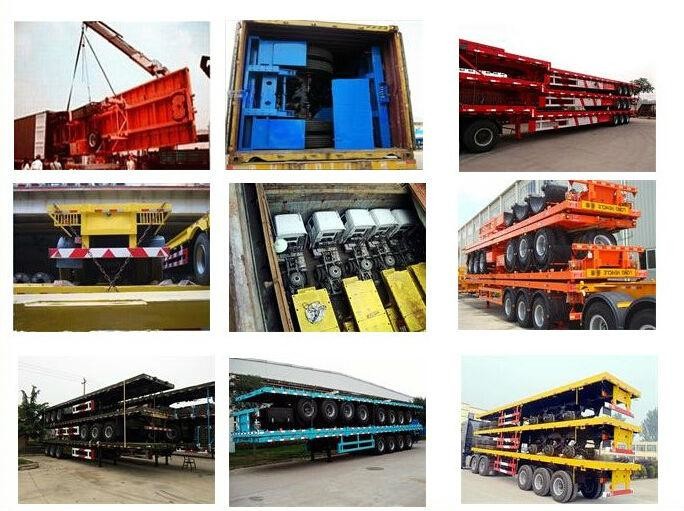 13m Low Price Low Bed Truck Trailer 3 Axle 3m Width 45 - 60 ton