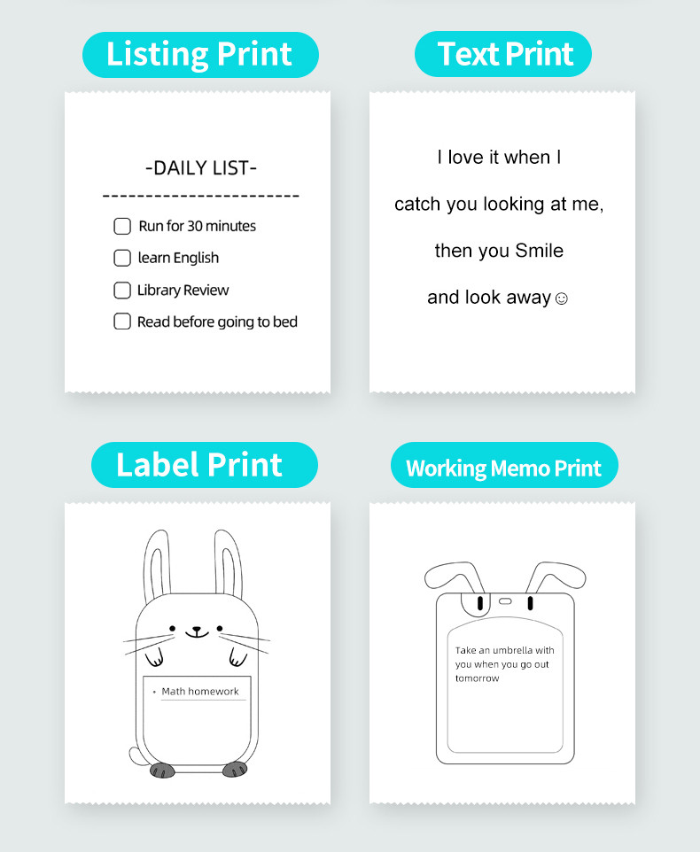 Wireless Bluetooth WiFi Mini Inkless Printer Color Sticker ODM