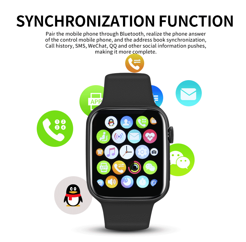 BLE Device W6 Smart Bracelet 1.69 IPS Smart Watch Remote App For Apple