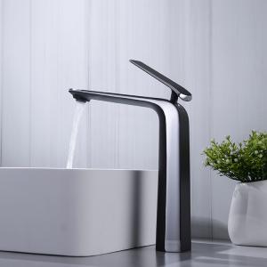 China OEM Brass Modern Single Hole Vessel Sink Faucet 1.2GPM Grey wholesale