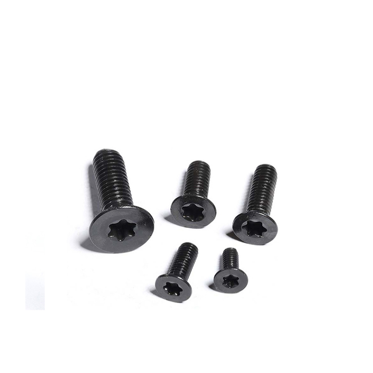 M4 14mm Black Oxide Flat Countersunk Head Steel Metric Mini Torx Screws with Control