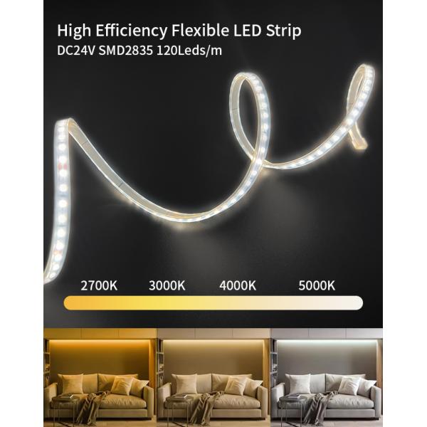 DC12V DC24V IP65 LED Strip Lights 6mm Width Neon LED Flexible Strip Light For Staircase