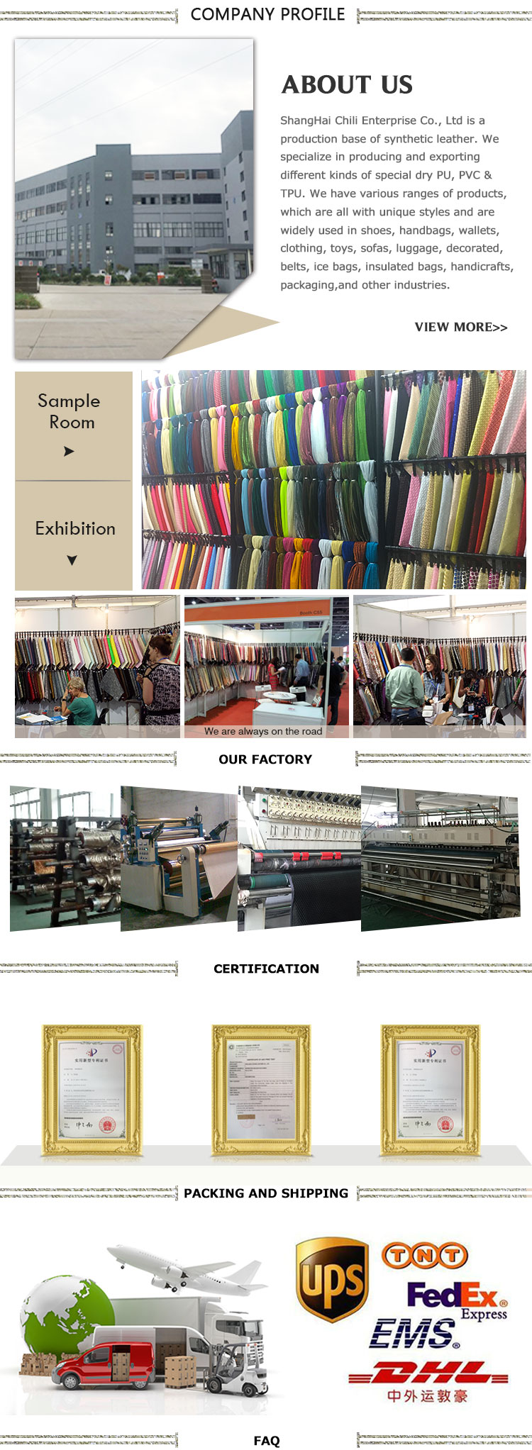 Embossed Vinyl Leather Fabric , Faux Leather Vinyl Upholstery Fabric Economical